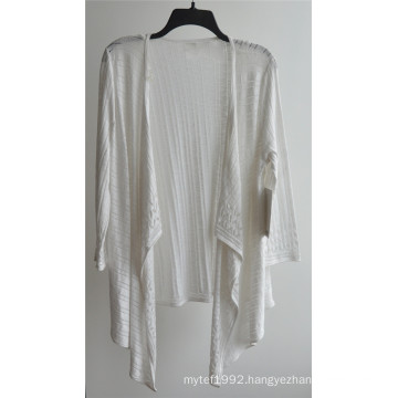 100%Cotton Long Sleeve Ladies Opean Patterned Knitwear Cardigan